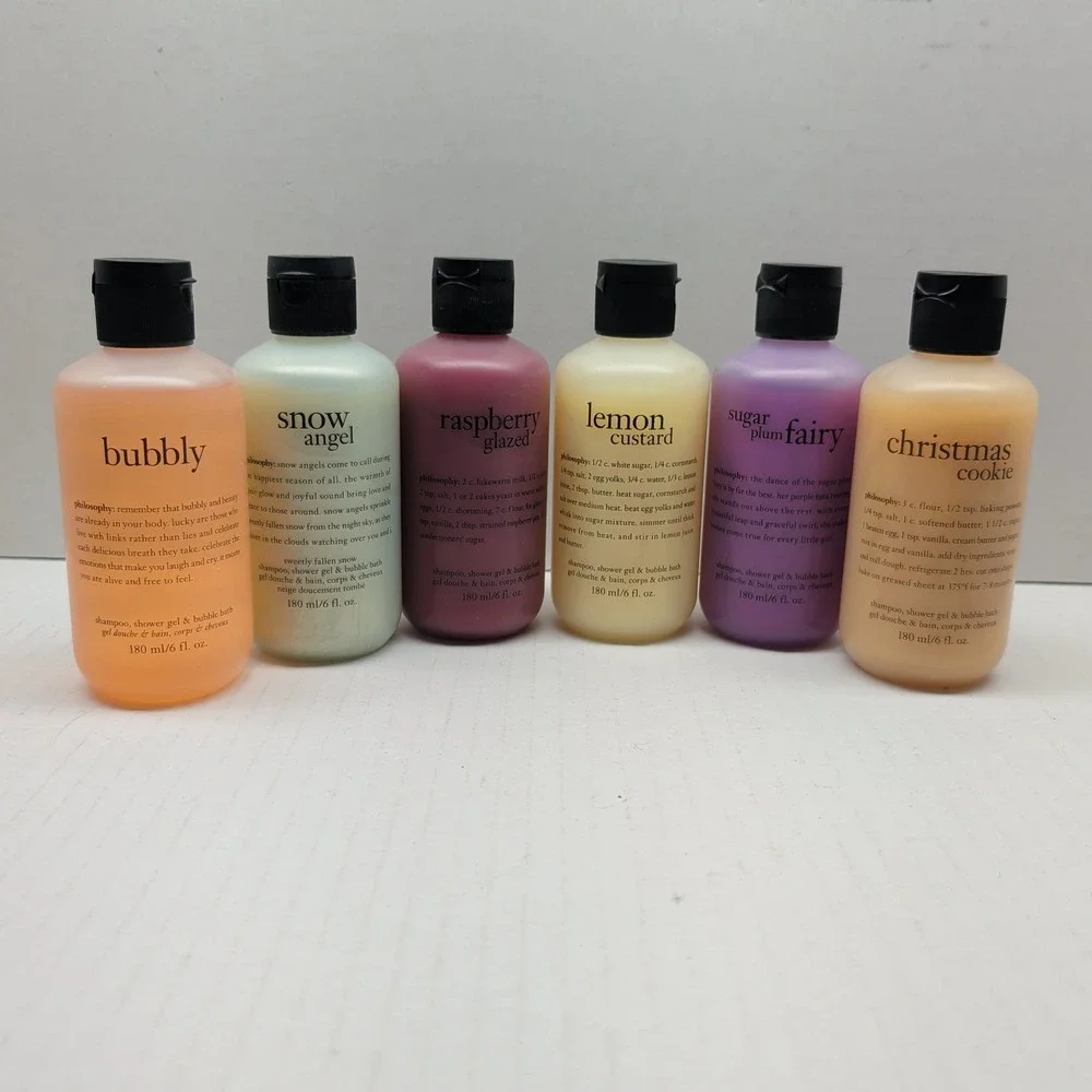 Philosophy 3-in-1 Shampoo Shower Gel Bubble Bath Set 6oz 6-Pack Holiday Scents